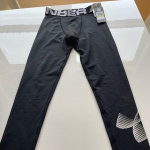 Under Armour Boys’ ColdGear Armour Leggings-YMED-BLACK-NWT